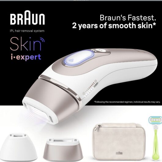 Braun Smart Ipl Skin I·expert At Home Hair Removal, Pouch Venus Razor 2 Heads Pl7147