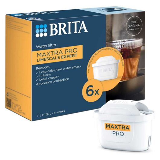 Brita Maxtra Pro Limescale Expert Water Filter Cartridge 6 Pack - Original Refill For Ultimate Appliance Protection