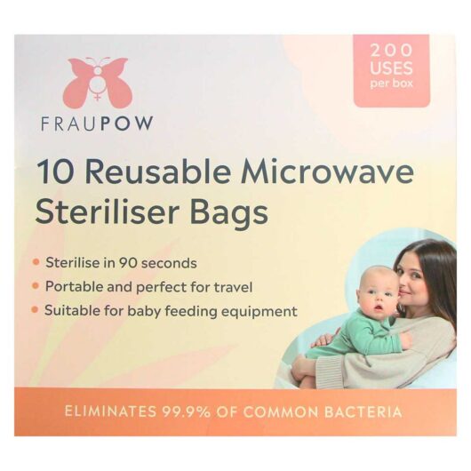 Fraupow Steam Clean Microwave Steriliser Bags - Pack Of 10
