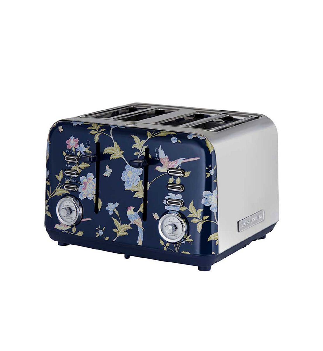 Laura Ashley 4 Slice Toaster Elveden Blue Silver