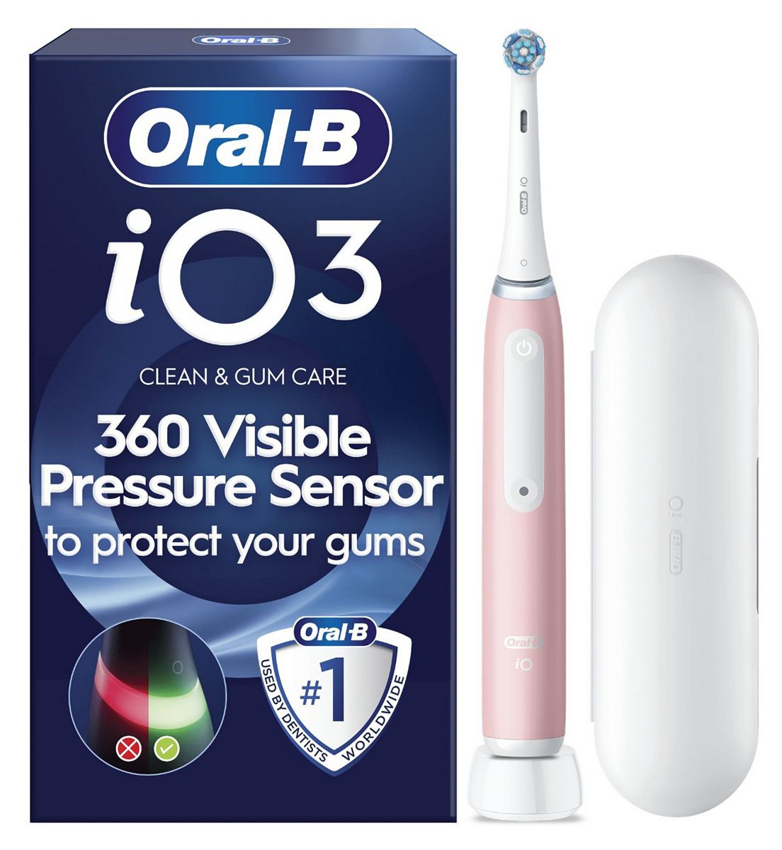 Oral B Oral-B Io3 Blush Pink Electric Toothbrush + Travel Case Br/>