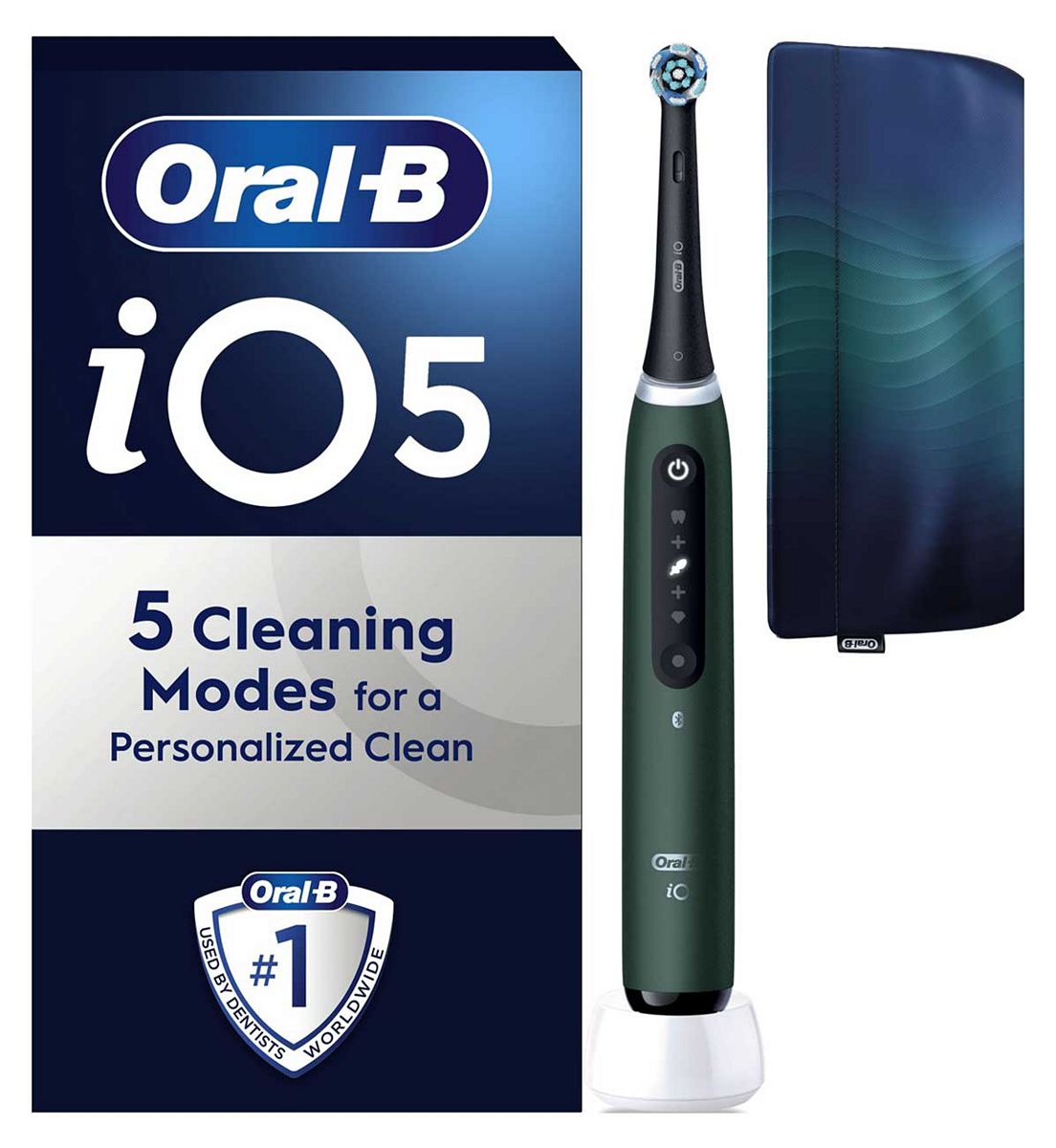 Oral B Oral-B Io5 Forest Green Electric Toothbrush + Travel Pouch