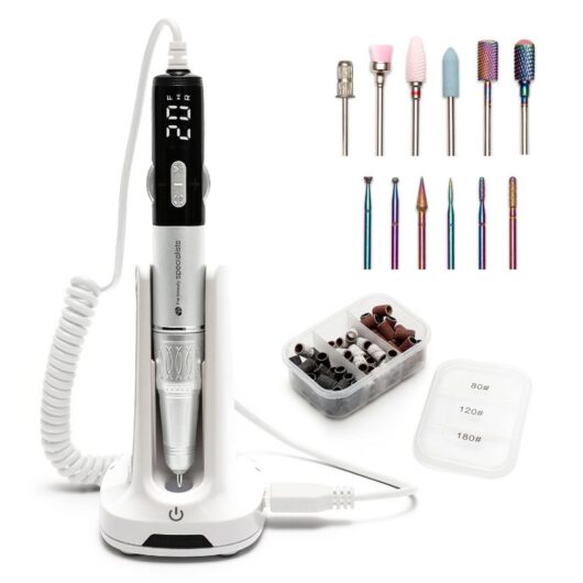RIO Salon Pro Electric Nail File And Drill With Ceramic & Tungsten Bit Set