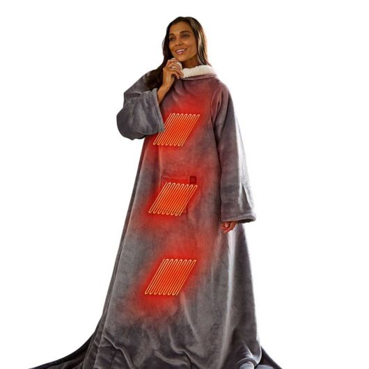 Silentnight Snugsie Wearable Heated Throw Usb Powered Grey