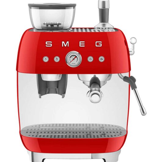 Smeg Espresso Coffee Machine With Grinder Red