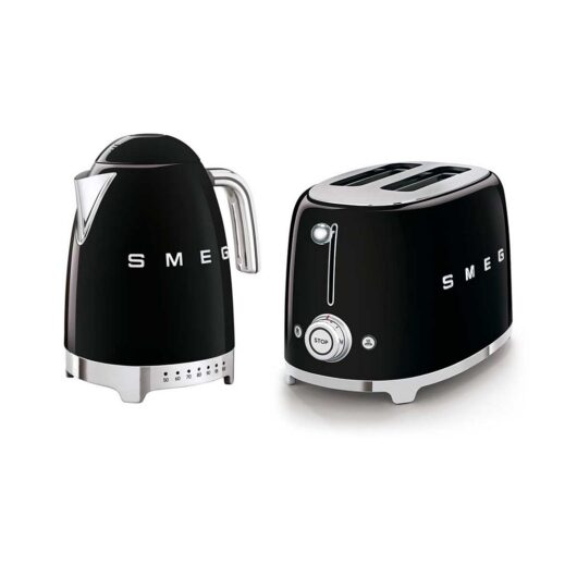 Smeg Kettle And 2 Slice Toaster In Black