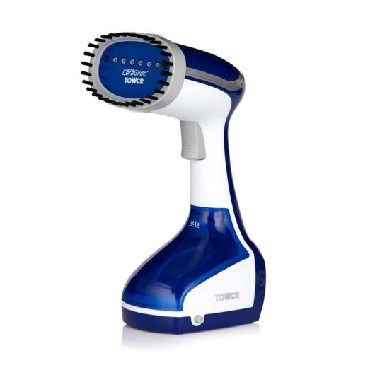 Tower Ceraglide Garment Steamer 1000W Blue And White
